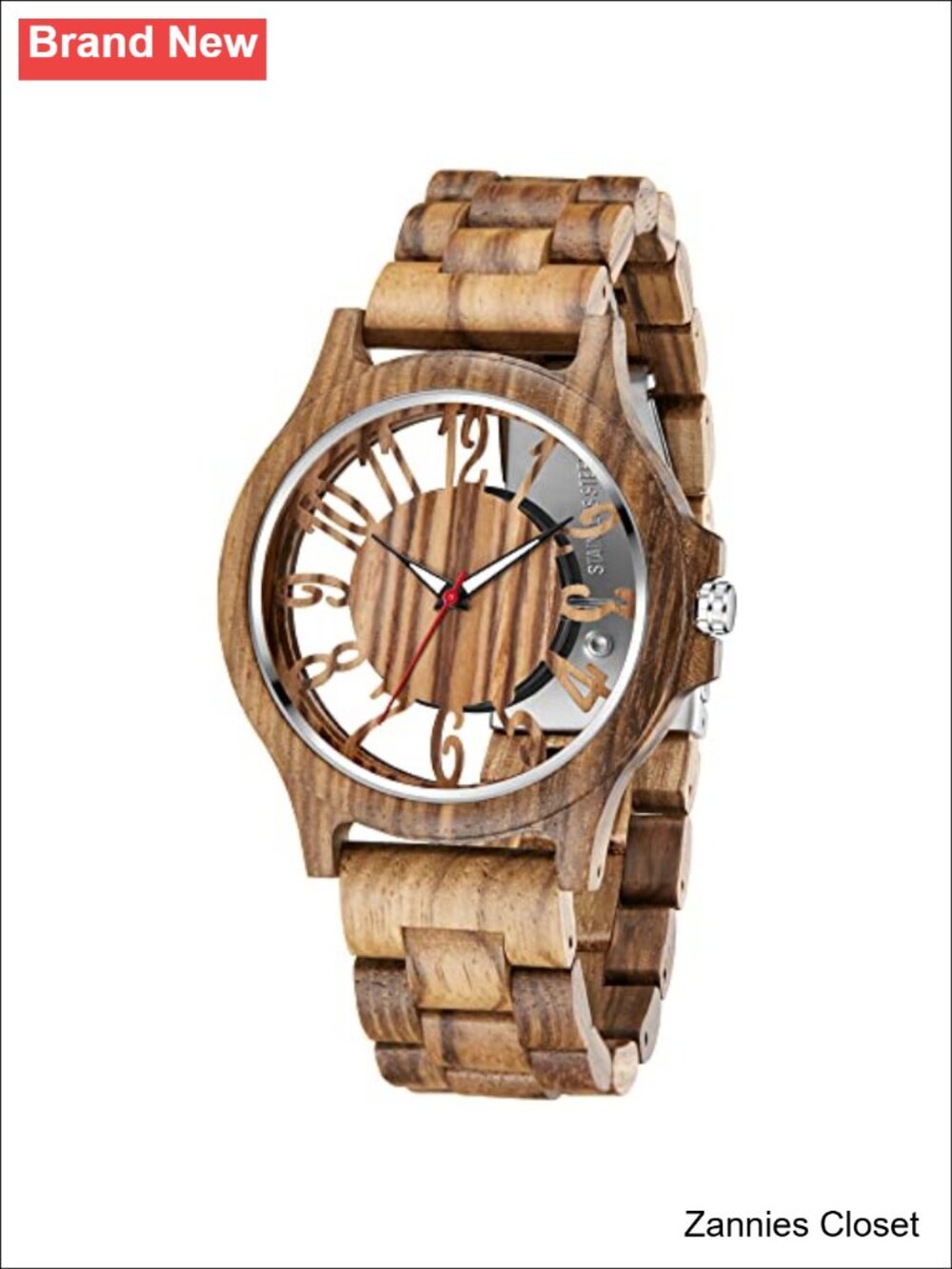 ✨Men's Wooden Watch Lightweight Analog Quartz Hollow Out Dial Watch